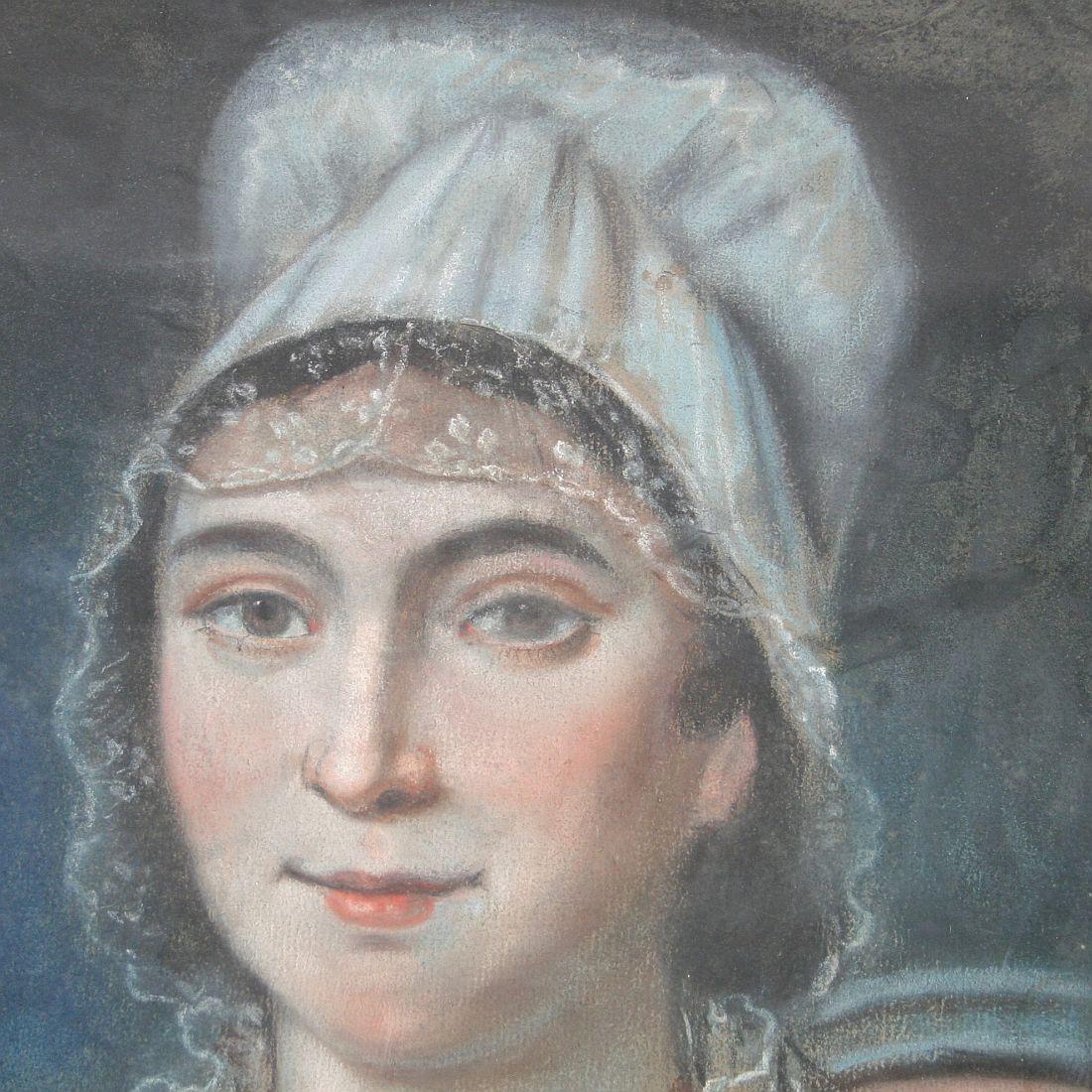 Pair of 18th Century French Folk Art Pastel Portraits 9