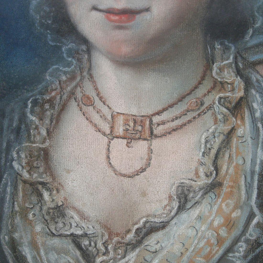 Pair of 18th Century French Folk Art Pastel Portraits 10