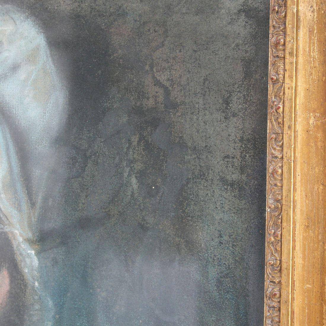 Pair of 18th Century French Folk Art Pastel Portraits 14