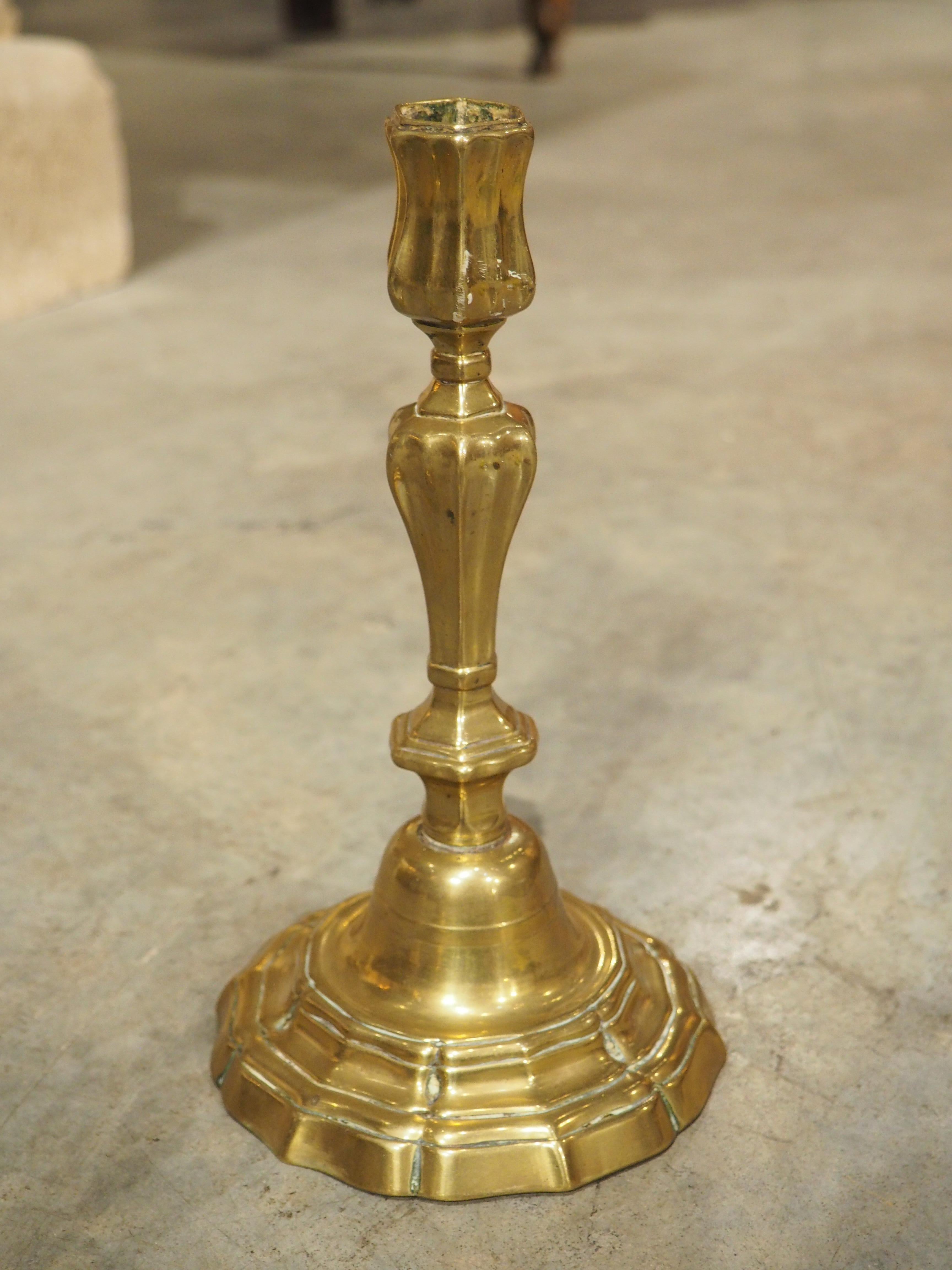 Louis XIV Pair of 18th Century French Gilt Bronze Candlesticks For Sale