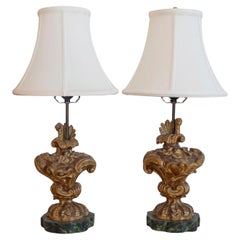 Pair of 18th Century French Giltwood Fragment Table Lamps