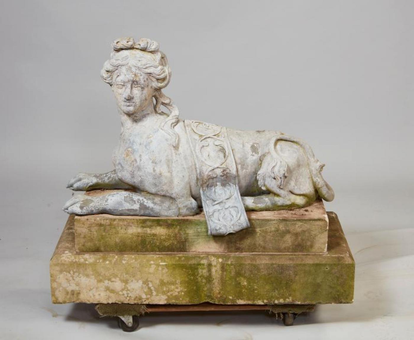 Louis XVI Impressive Large Scale 18th Century French Lead Sphinxes