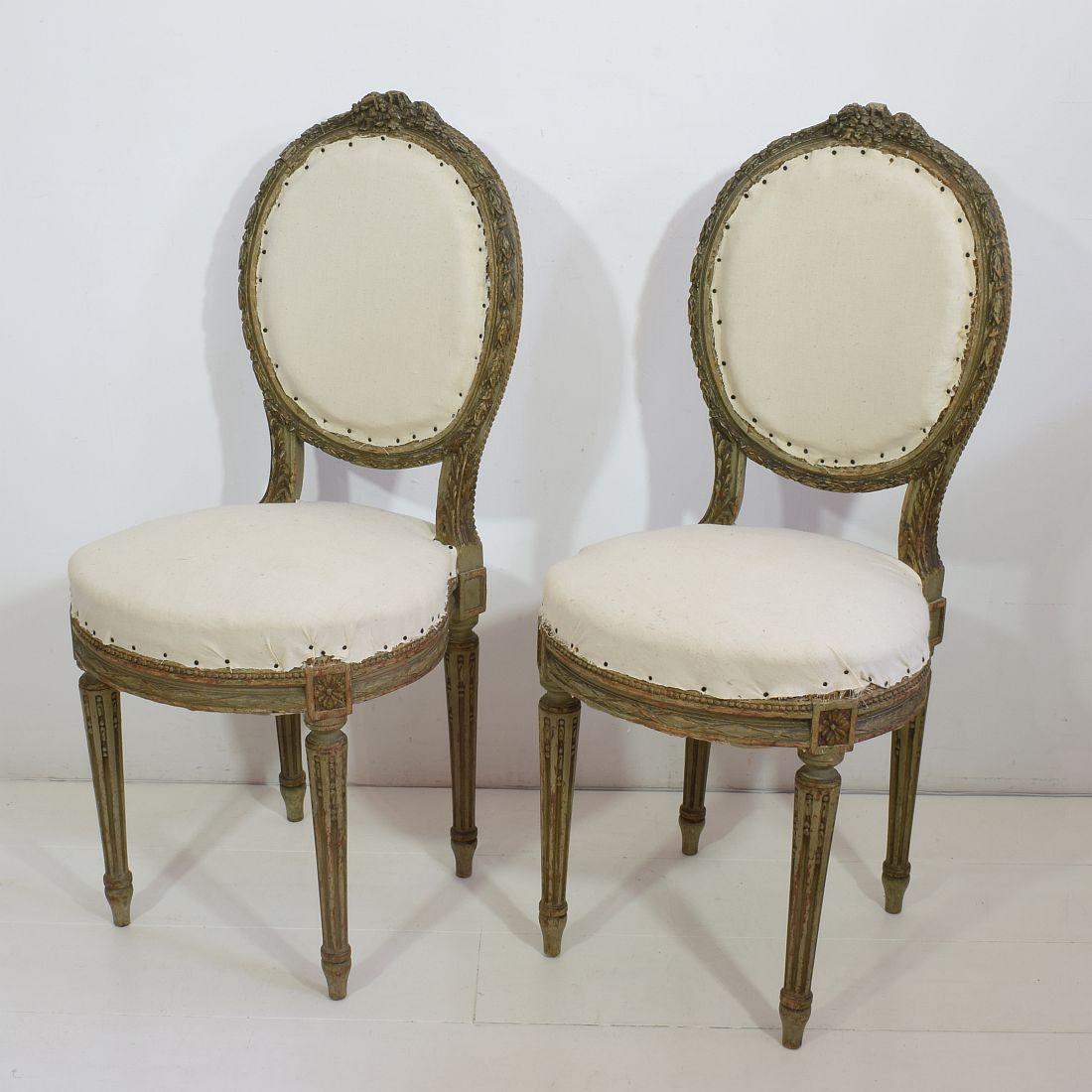 Pair of 18th Century French Louis XVI Side Chairs at 1stDibs