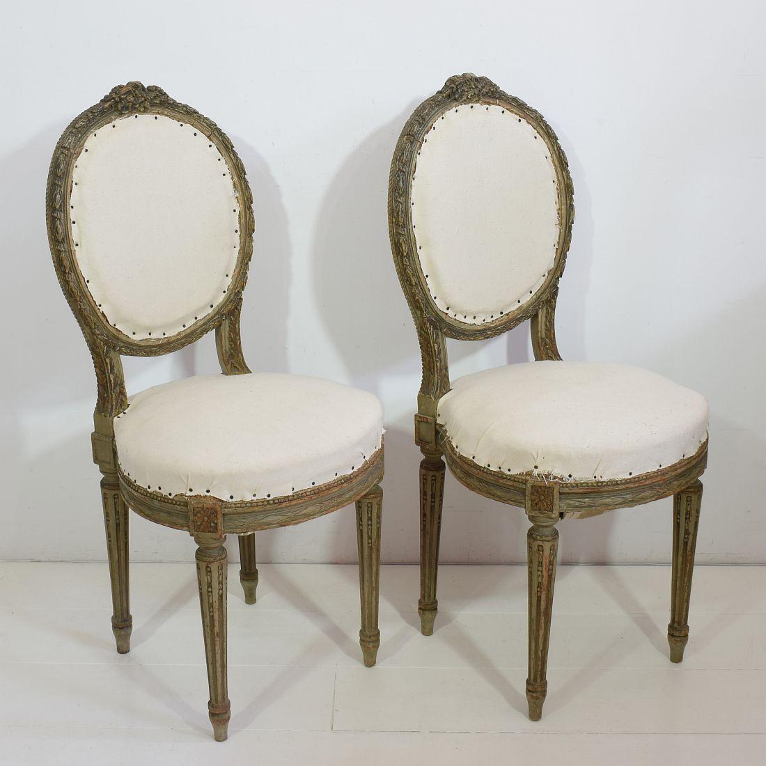Pair of 18th Century French Louis XVI Side Chairs at 1stDibs