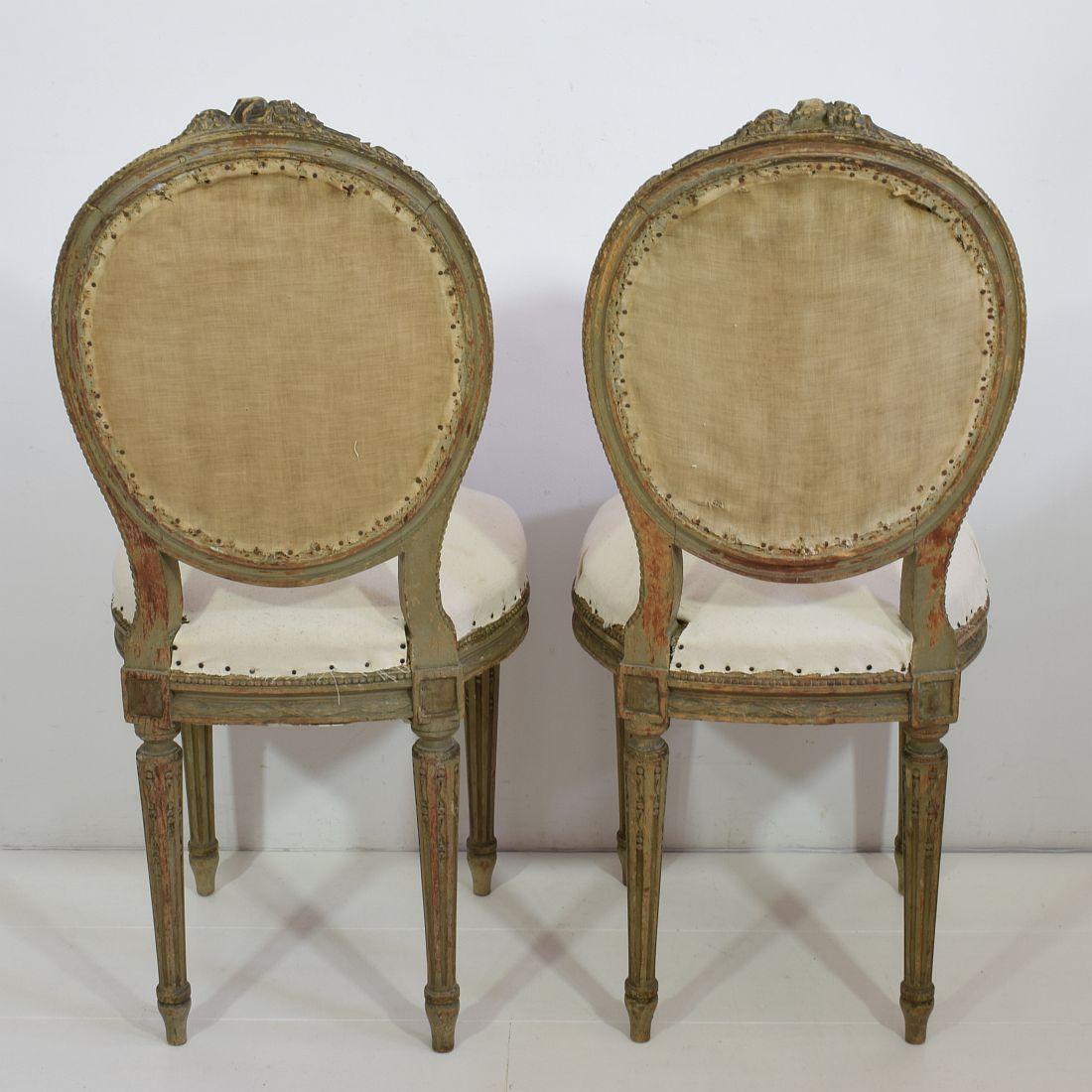 Pair of 18th Century French Louis XVI Side Chairs at 1stDibs