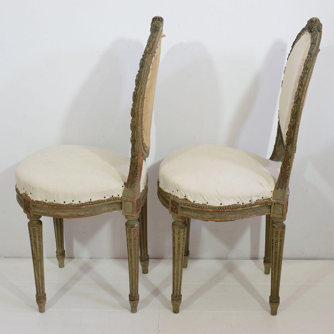 Pair of 18th Century French Louis XVI Side Chairs at 1stDibs