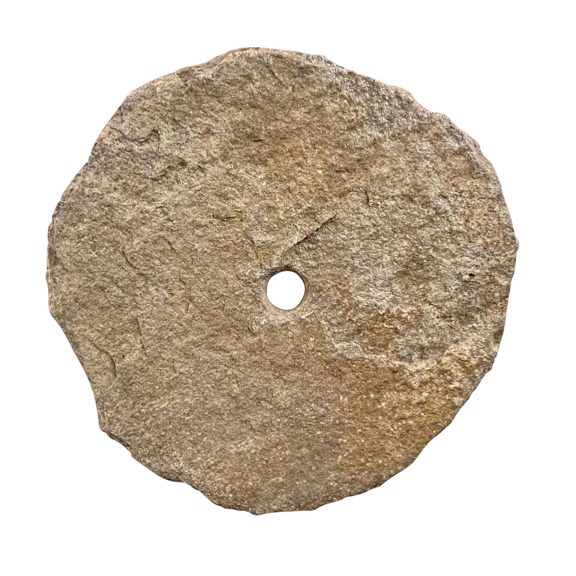 Pair of 18th Century French Millstones on Custom Wall Mounts 2
