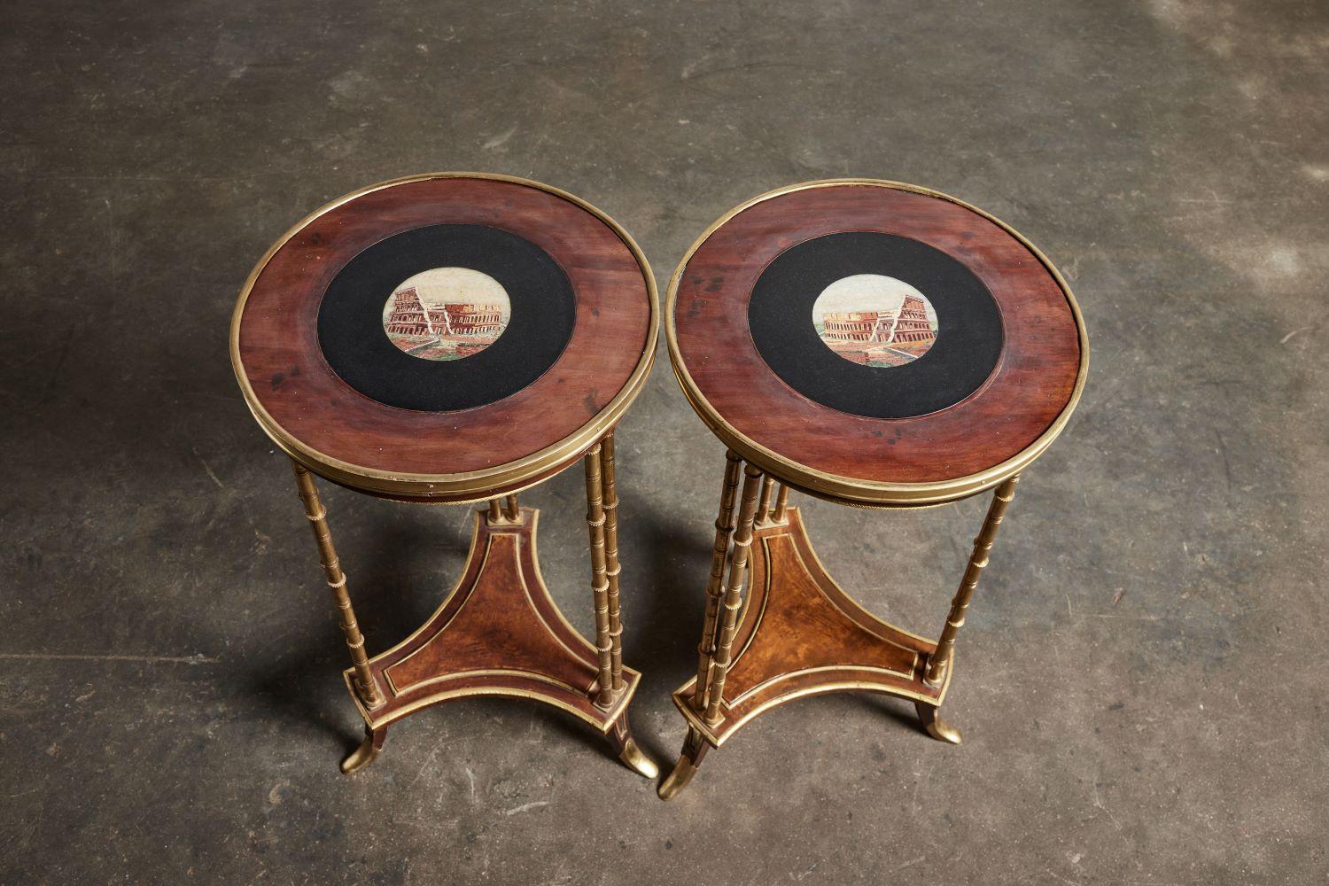 Pair of 18th Century French Neoclassical Micromosaic Gueridon Side Tables 1