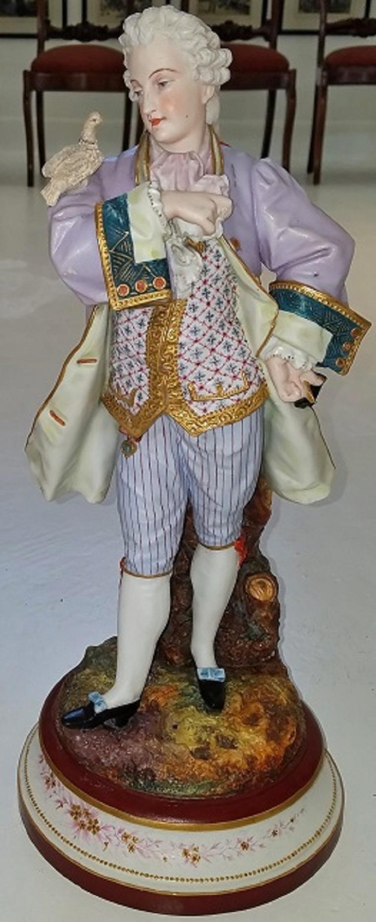 Pair of 19th Century Limoges Monvoisin Porcelain Figurines For Sale 9