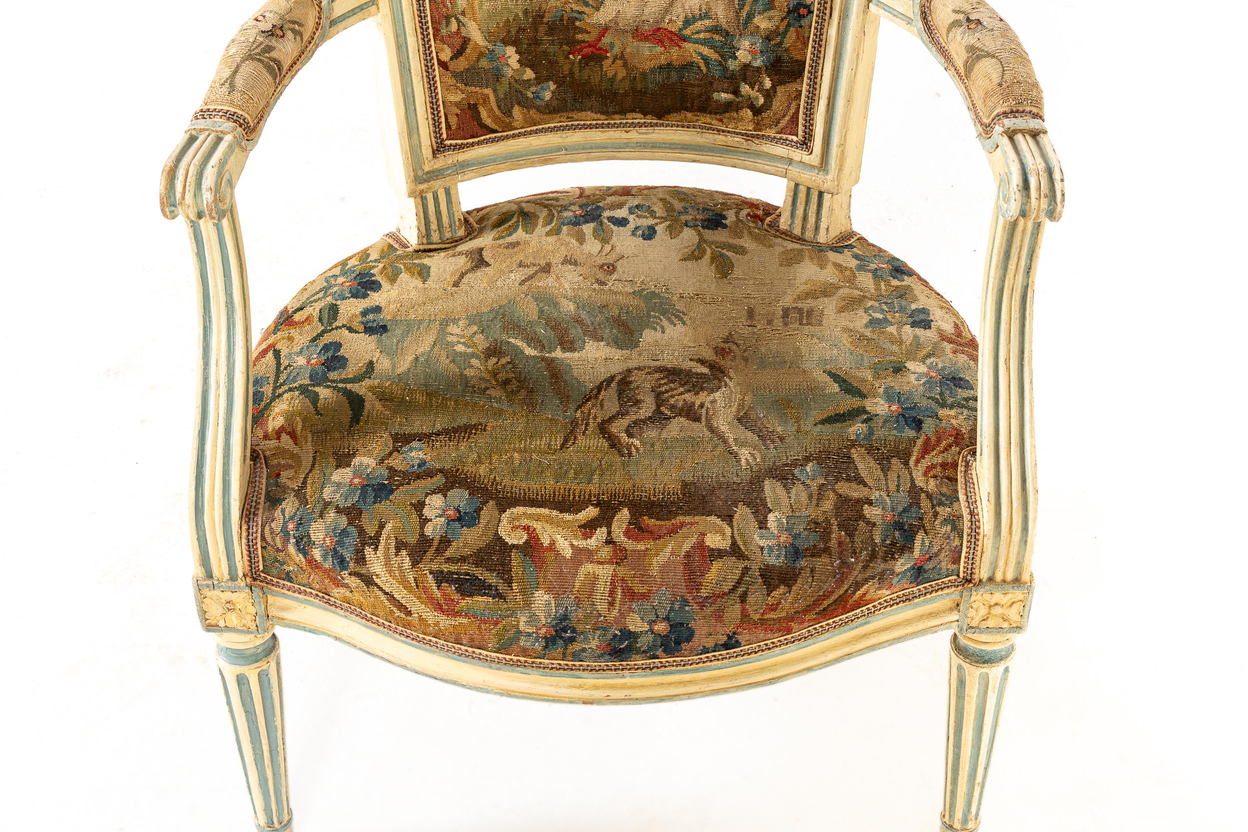 Pair of 18th Century French Painted Armchairs For Sale 2