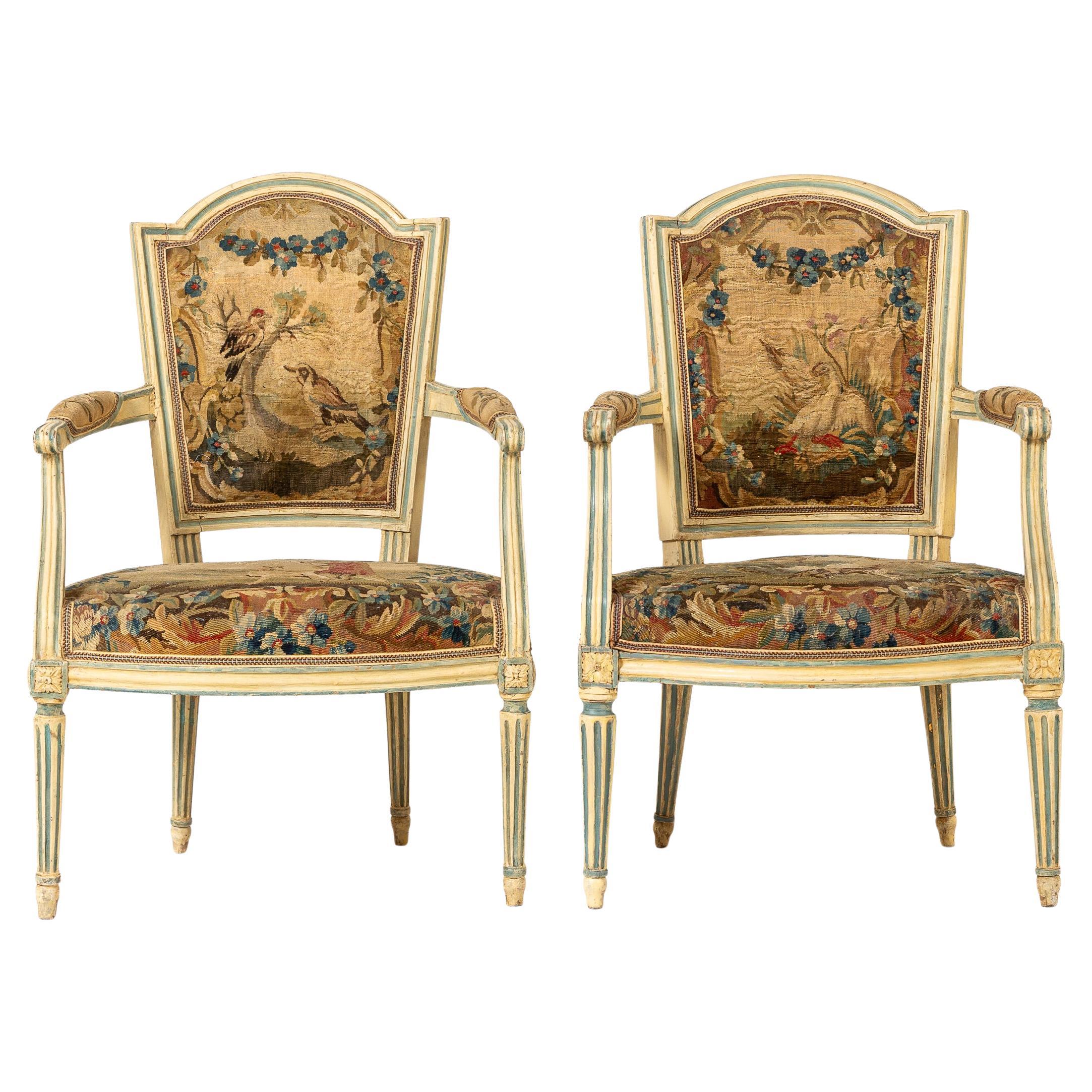 Pair of 18th Century French Painted Armchairs