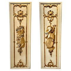 Pair of 18th Century French Parcel Gilt Trophy Panels