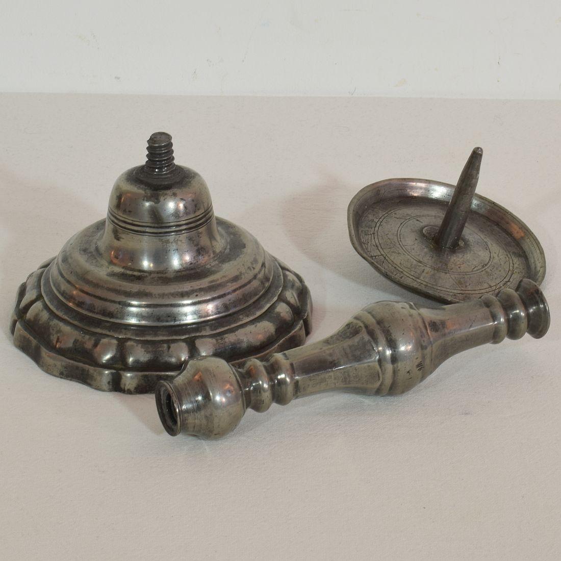 Pair of 18th Century French Pewter Candleholders 10