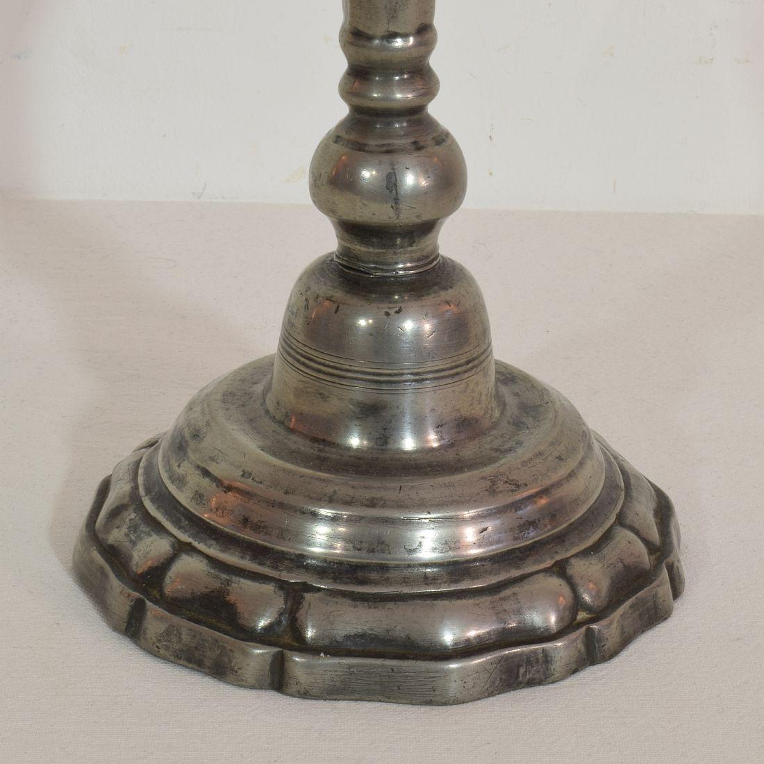 Pair of 18th Century French Pewter Candleholders 13