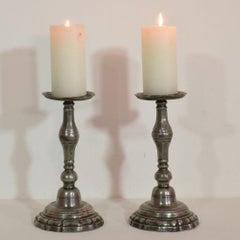 Pair of 18th Century French Pewter Candleholders