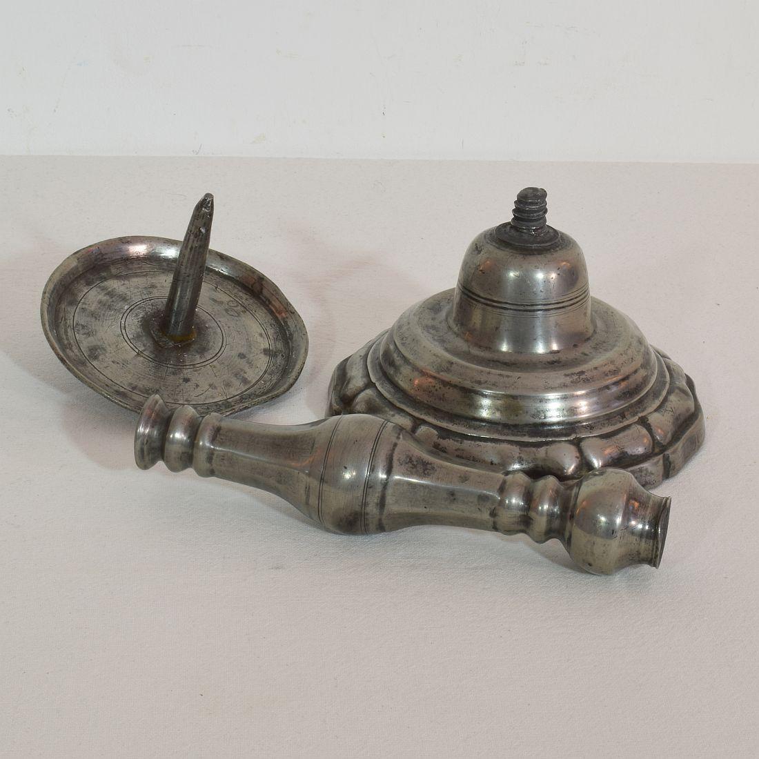 Pair of 18th Century French Pewter Candleholders 16