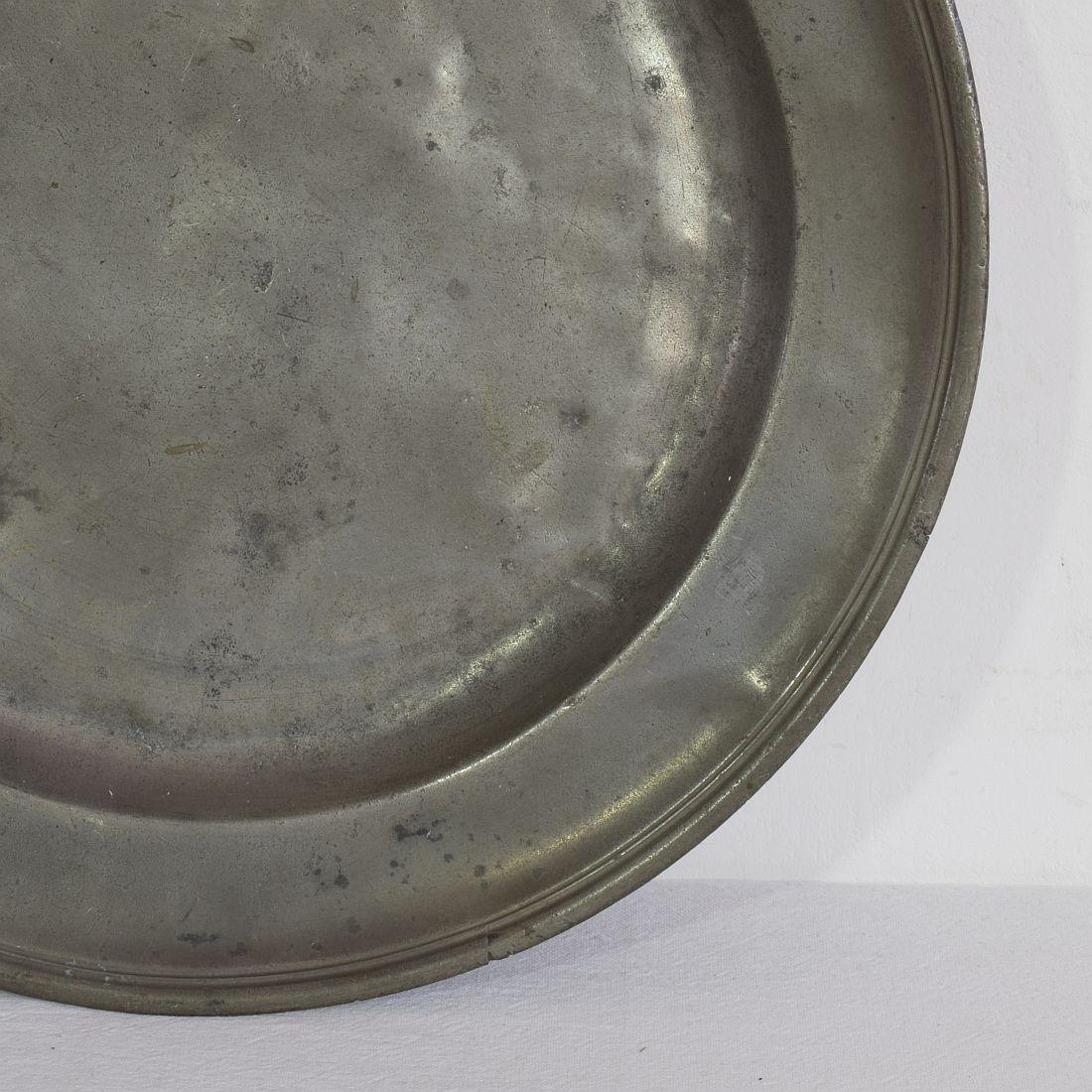 Pair of 18th Century French Pewter Serving Plates 6