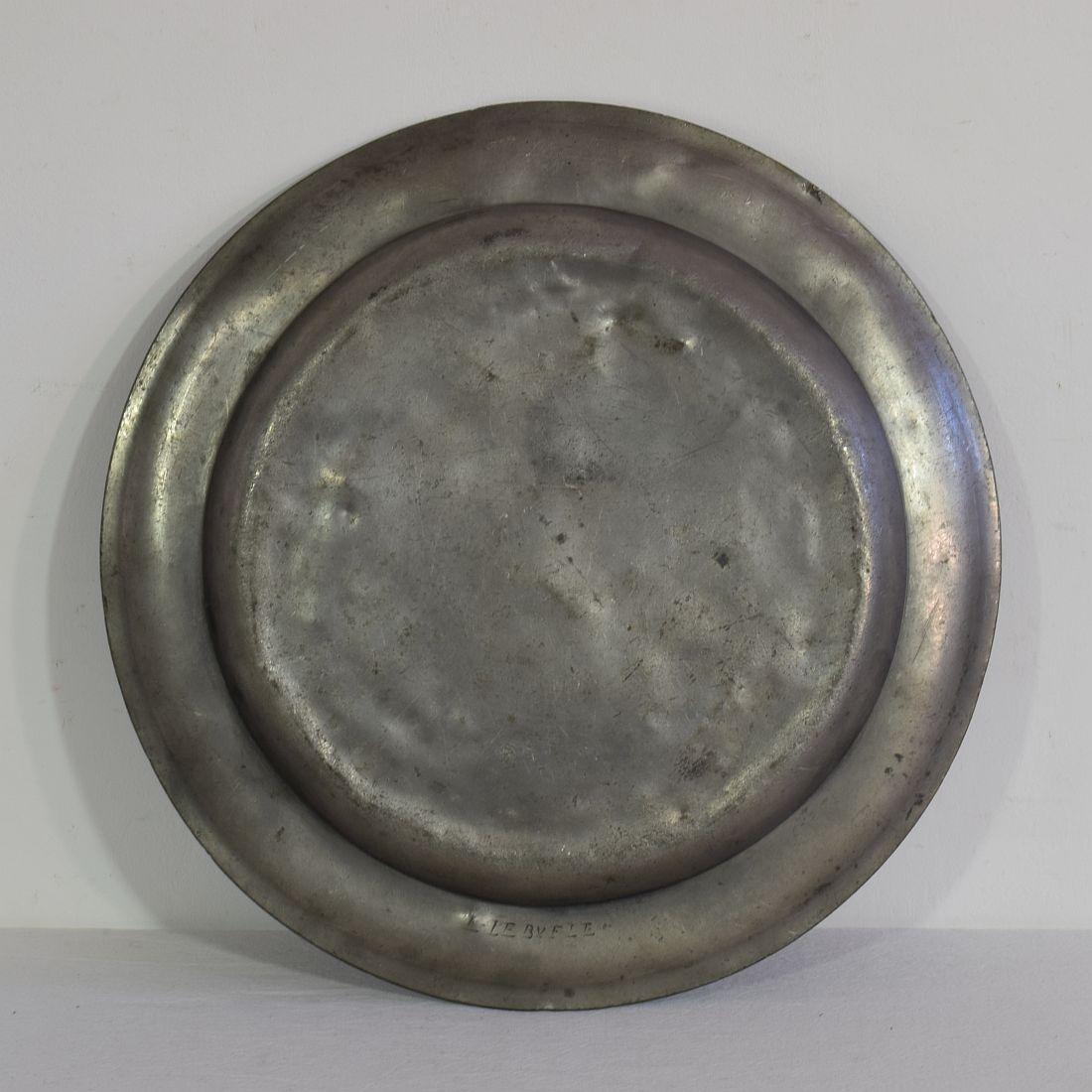 Pair of 18th Century French Pewter Serving Plates 7