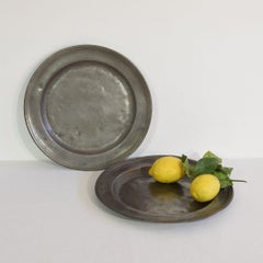 Pair of 18th Century French Pewter Serving Plates