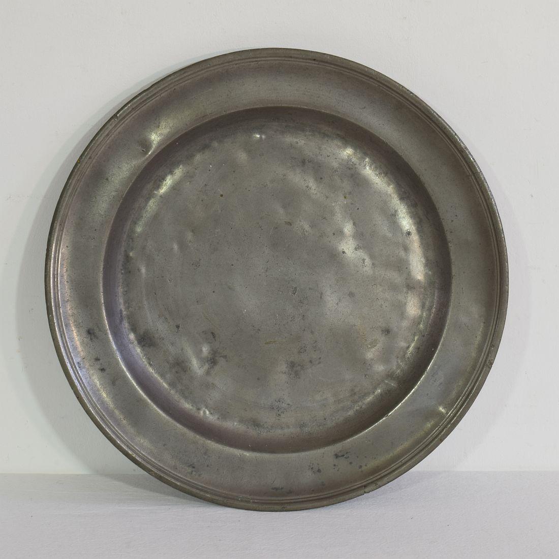 Pair of 18th Century French Pewter Serving Plates 2