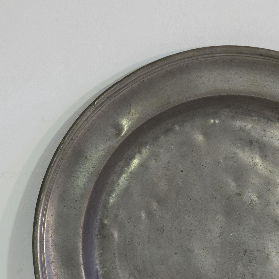 Pair of 18th Century French Pewter Serving Plates 3