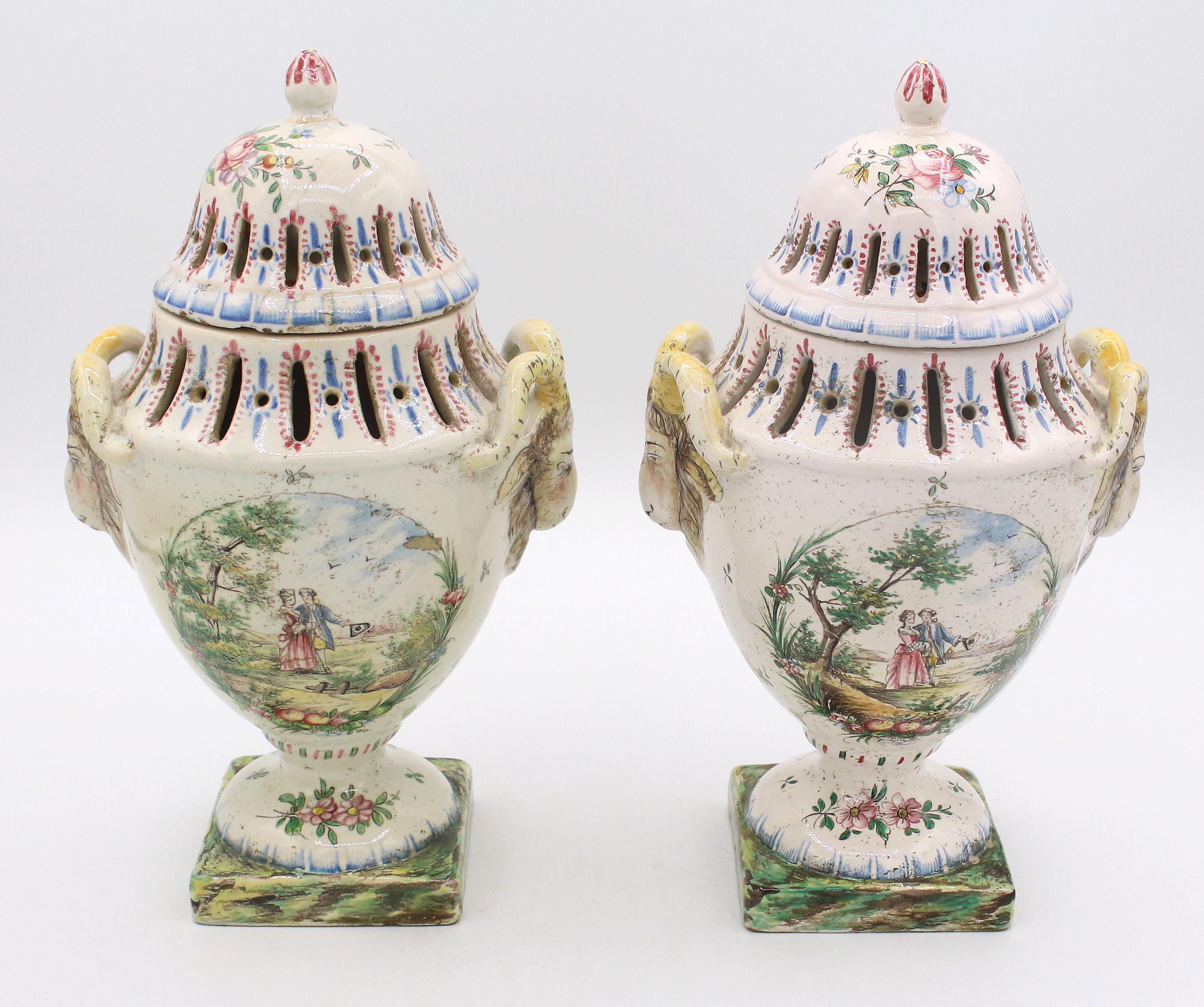 Neoclassical Pair of 18th Century French Potpourri Urns
