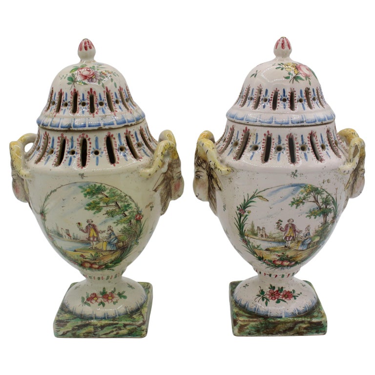 Pair of 18th Century French Potpourri Urns For Sale at 1stDibs