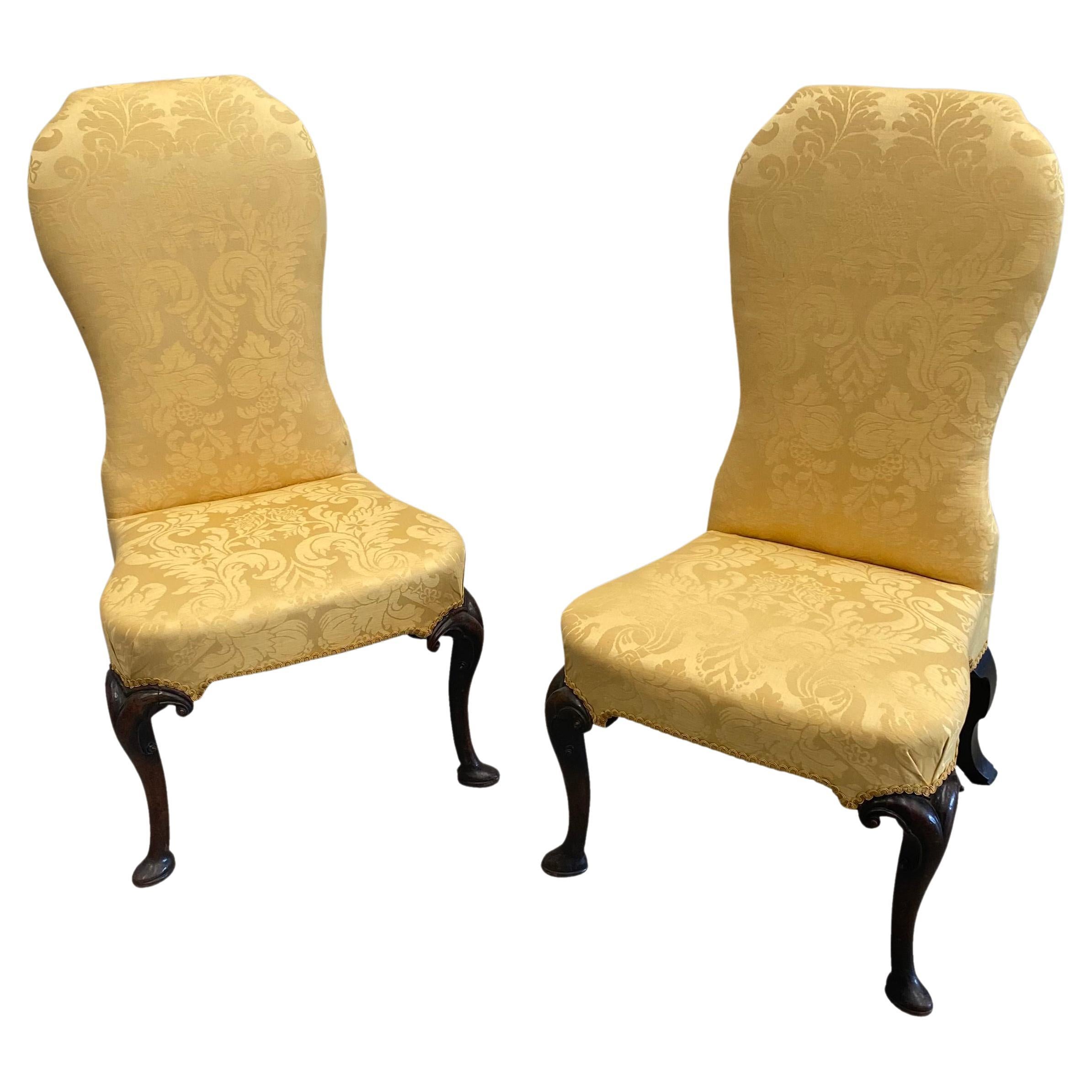 Pair of 18th Century George I/II period Walnut Side Chairs