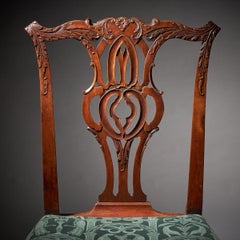 Pair of 18th Century George III Carved Mahogany Chippendale Chairs