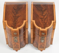 Pair of 18th Century George III Inlaid Mahogany Knife or Cutlery Boxes