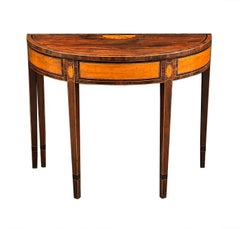 Pair of 18th Century George III Mahogany and Satinwood Inlaid Card Tables