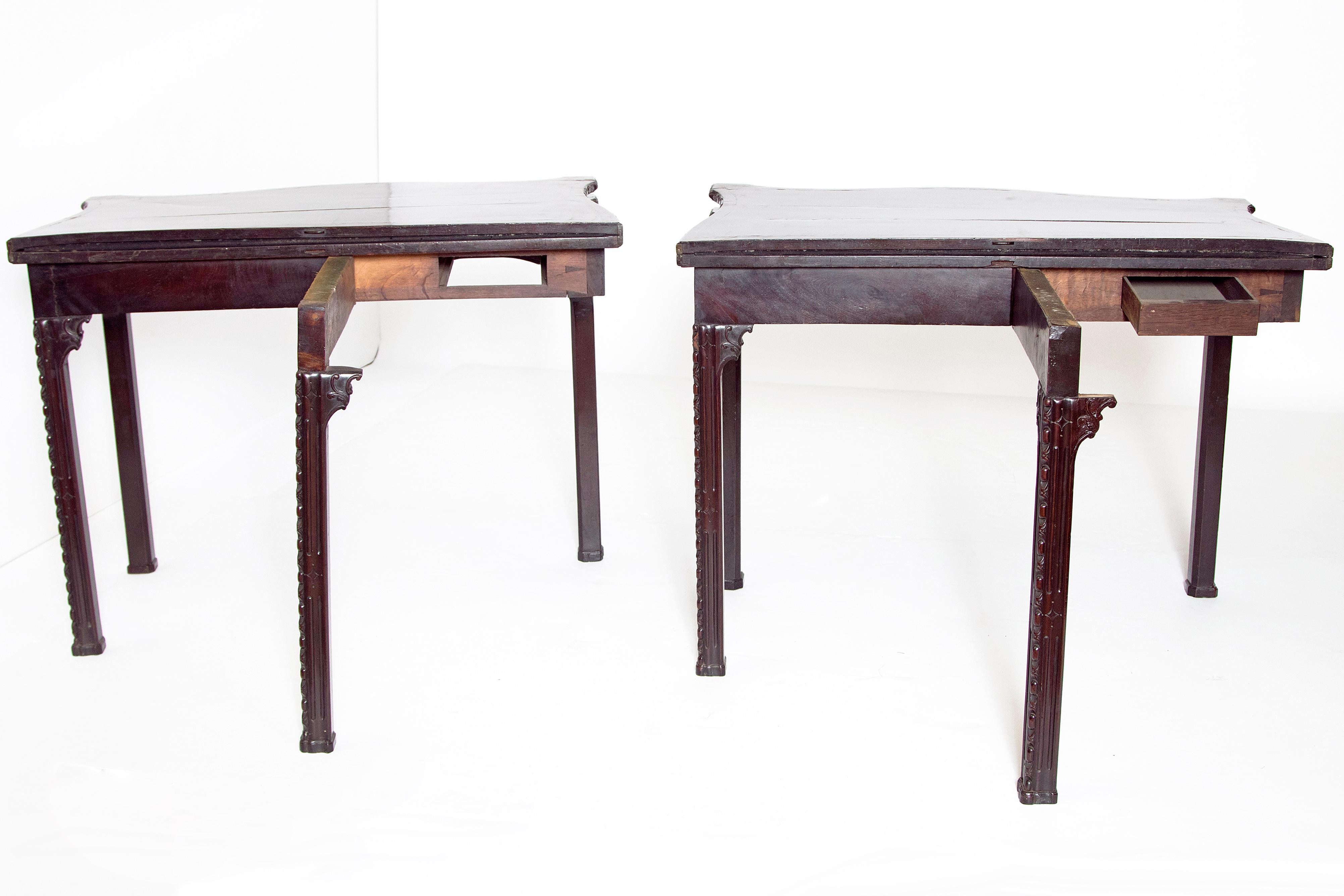 Pair of 18th Century George III Mahogany Card Tables 9