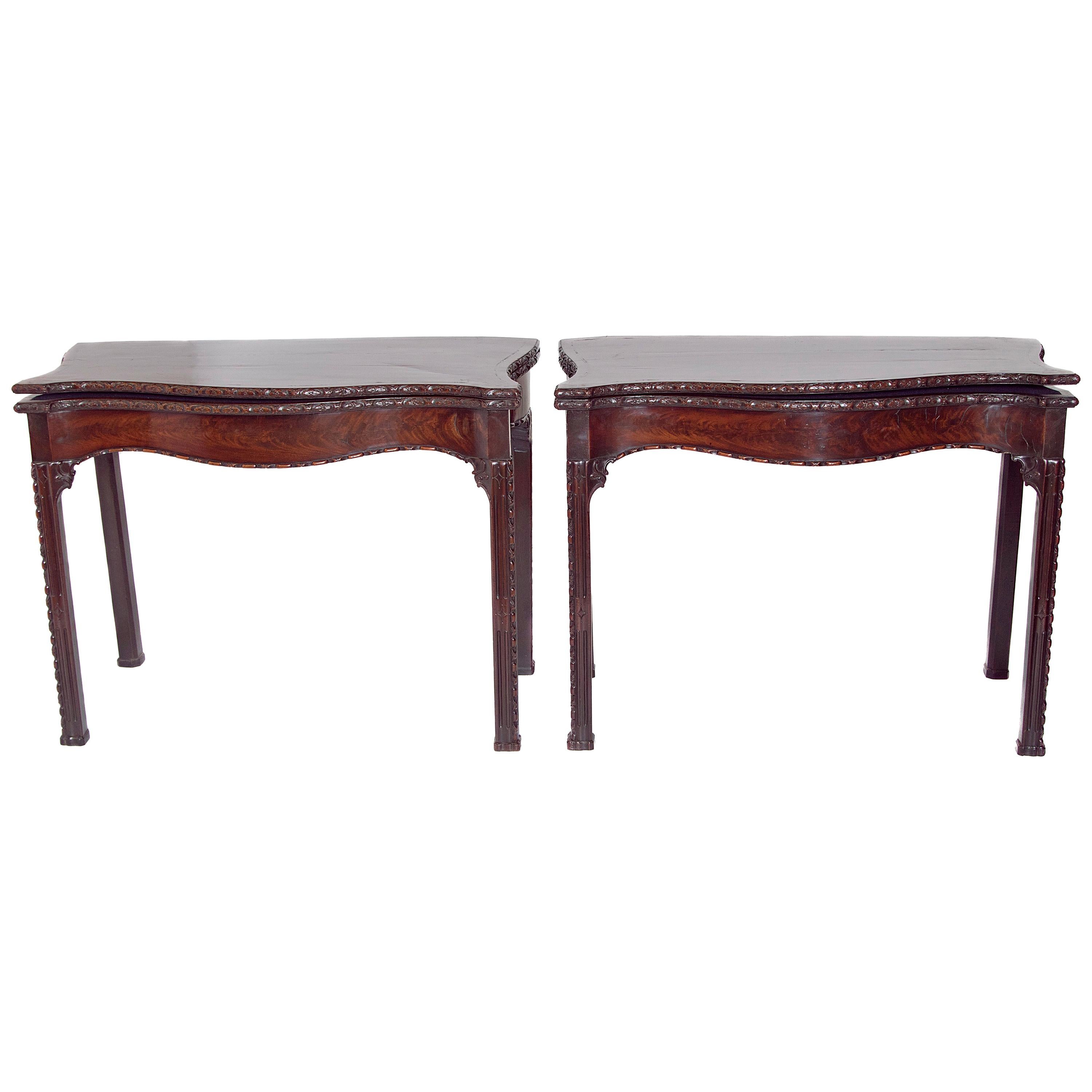 Pair of 18th Century George III Mahogany Card Tables