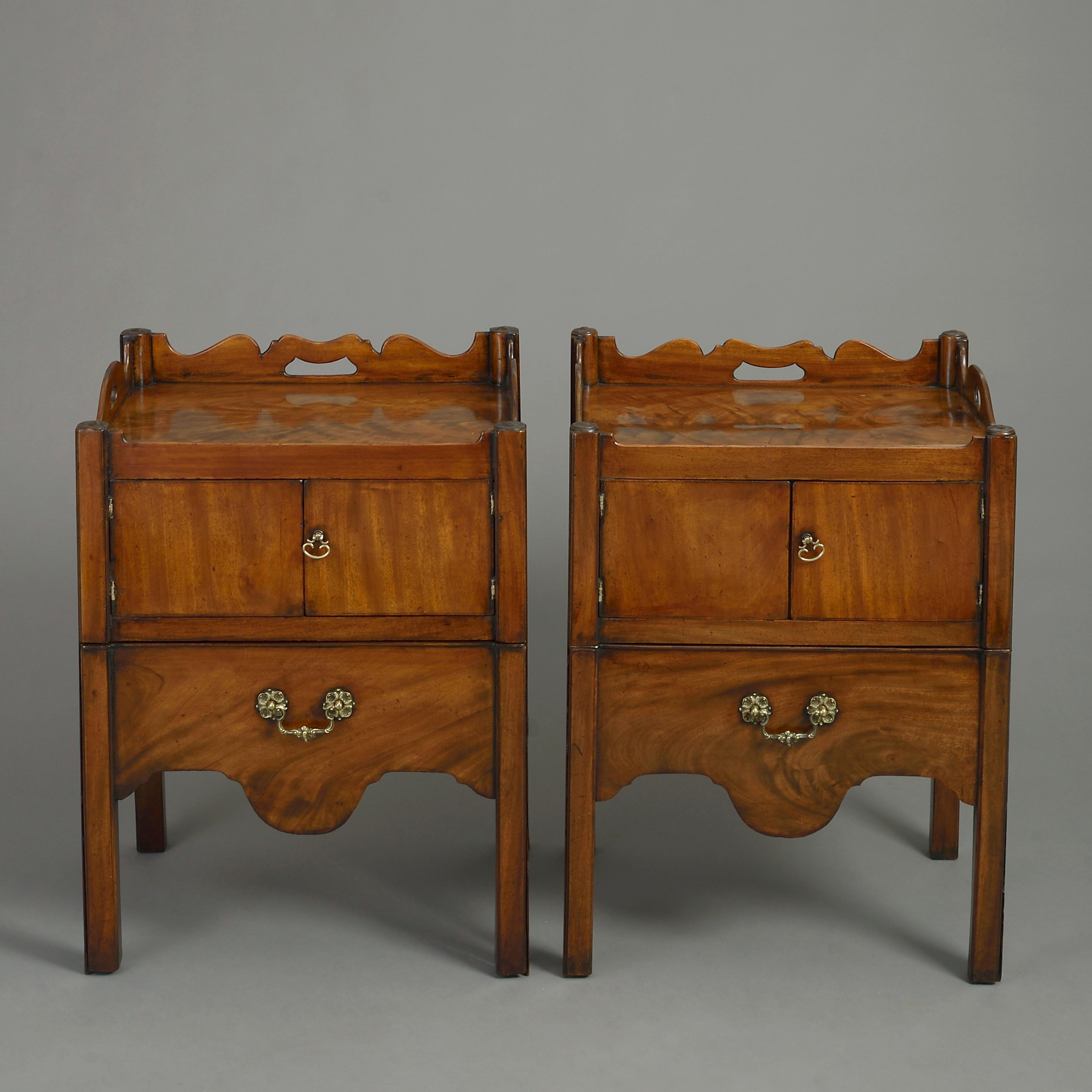 Georgian Pair of 18th Century George III Period Bedside Commodes