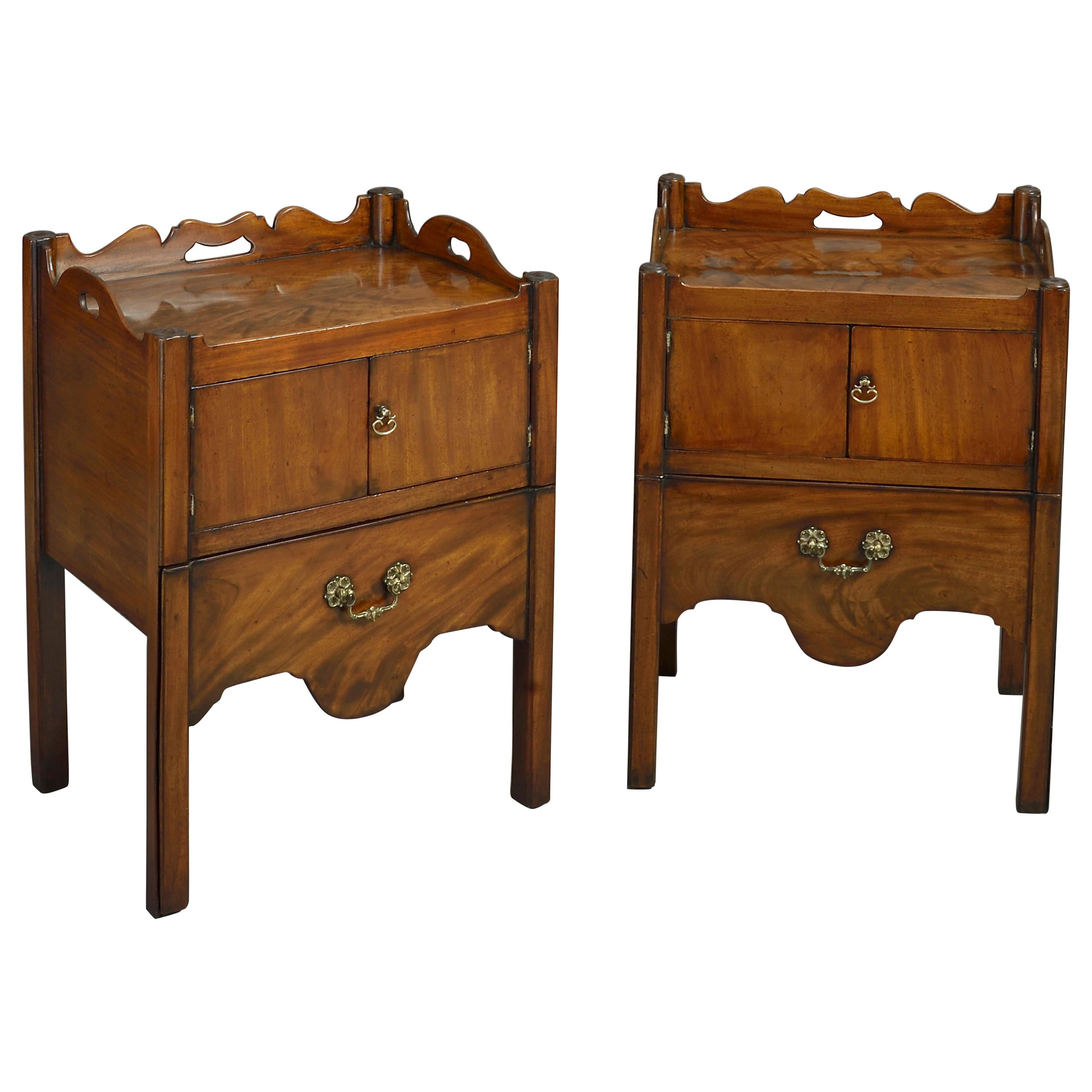 Pair of 18th Century George III Period Bedside Commodes