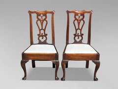 Pair of 18th Century George III Period Oak Side Chairs