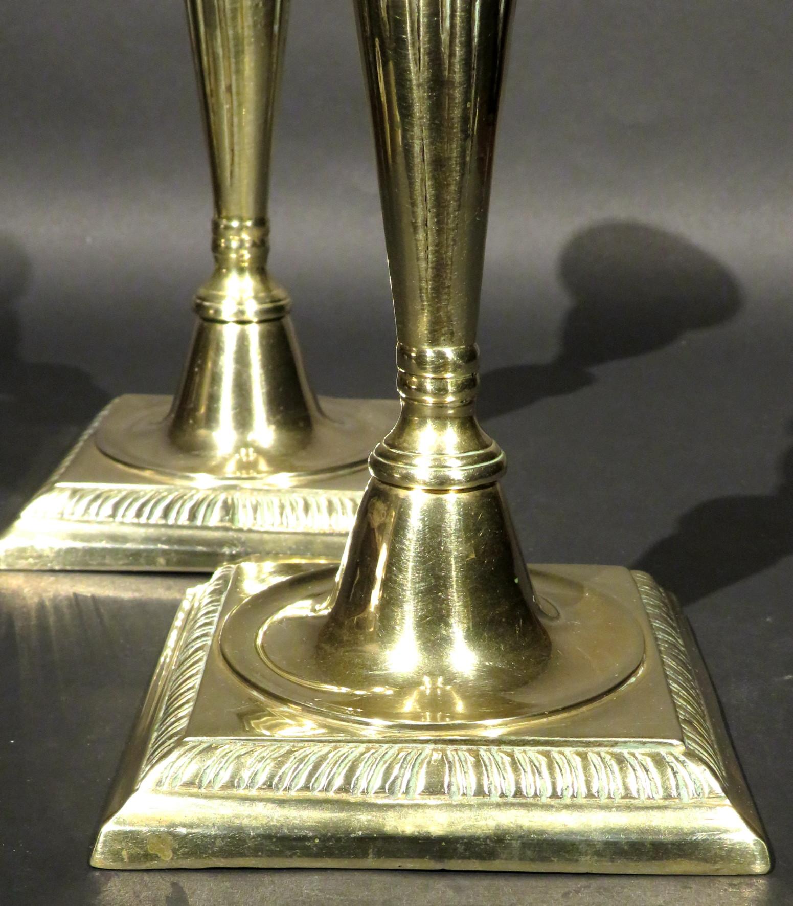 18th century brass candlesticks