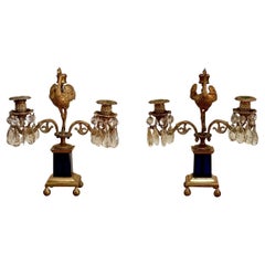 Pair of 18th Century Georgian Gilt Bronze Ostrich Candelabra, Parker and Perry