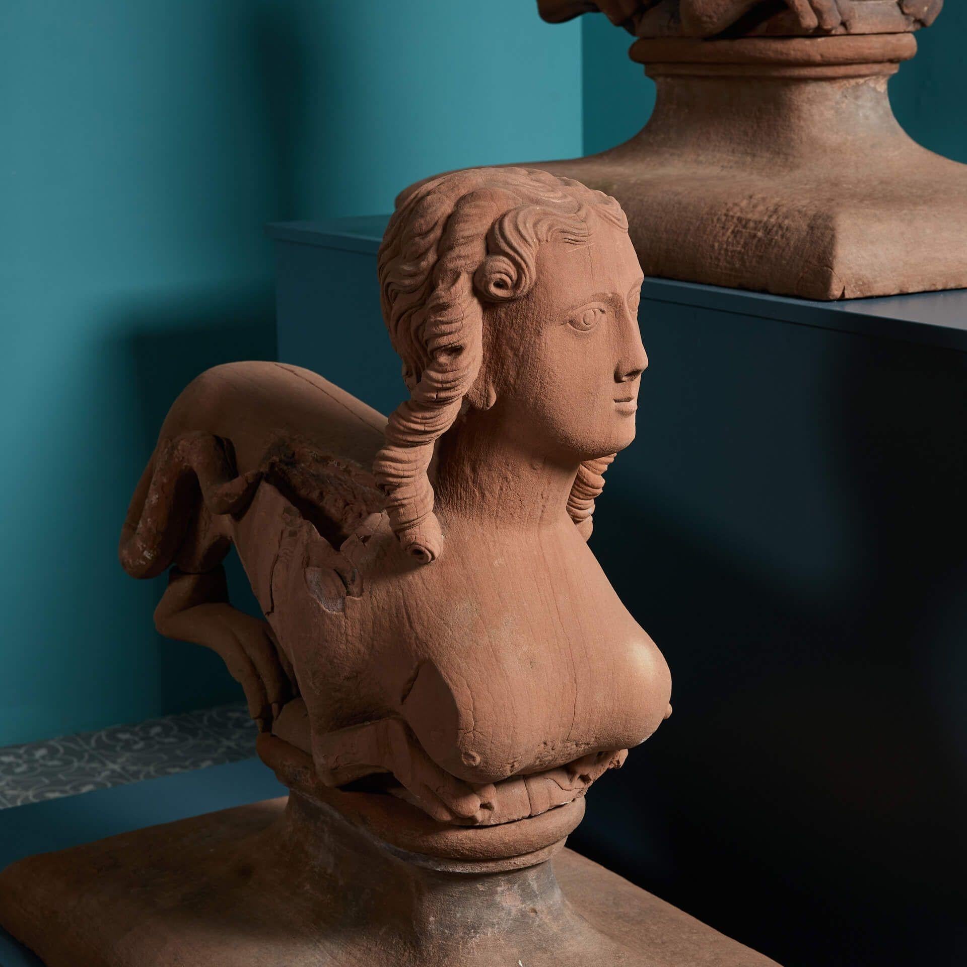 Pair of 18th Century Georgian Stone Sphinxes by James Gibbs For Sale 4