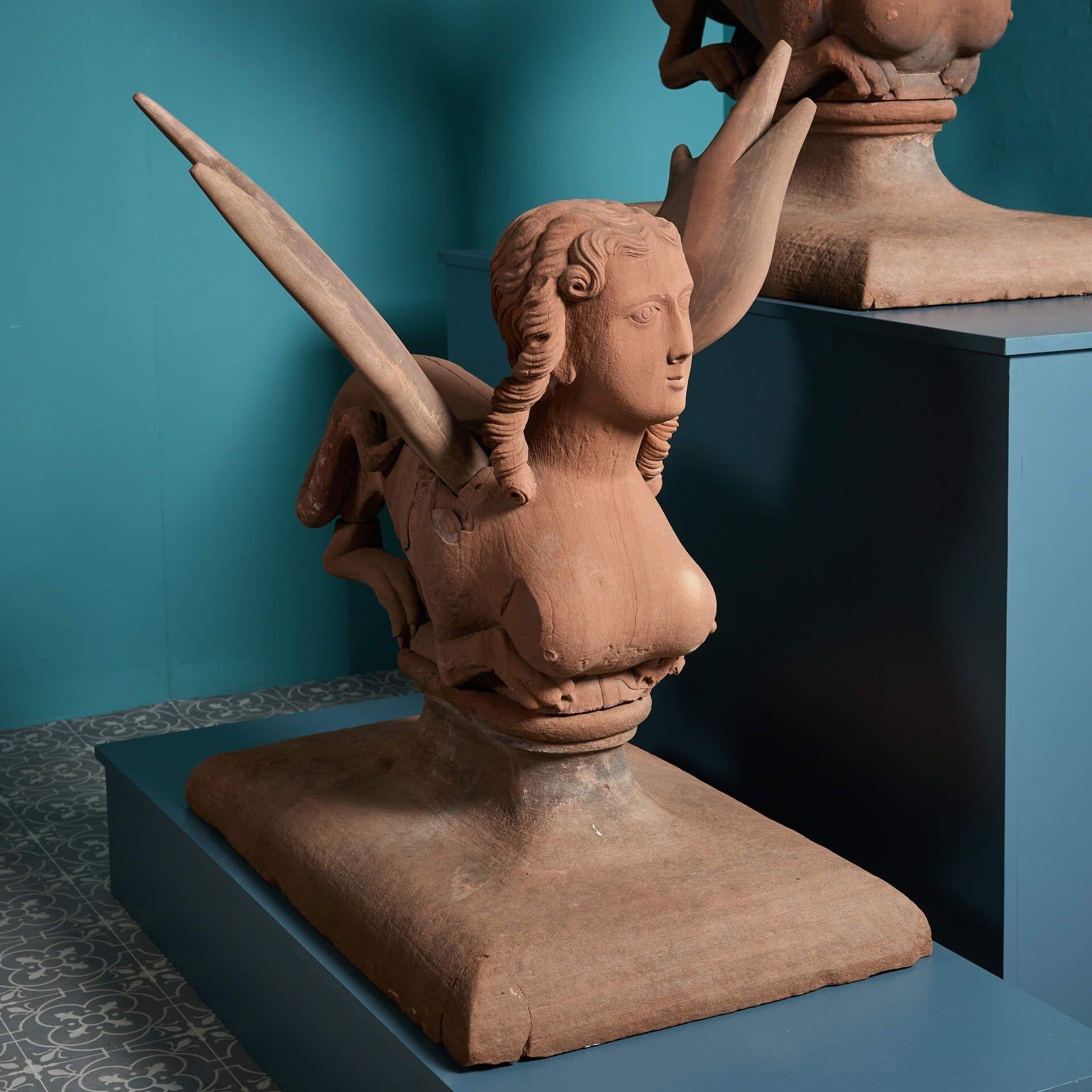 Hand-Crafted Pair of 18th Century Georgian Stone Sphinxes by James Gibbs For Sale