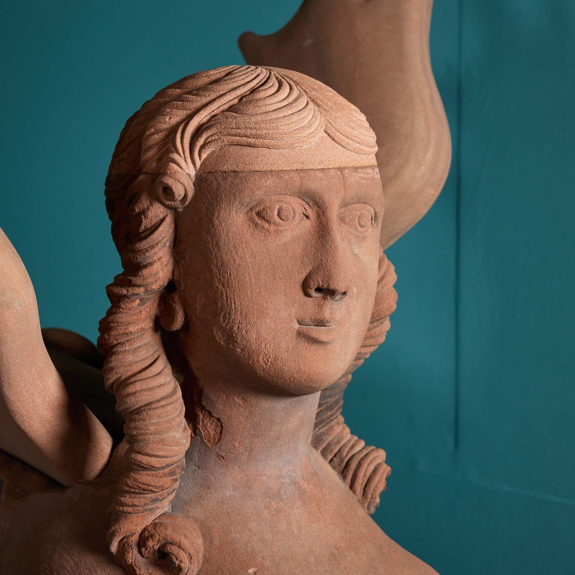 Sandstone Pair of 18th Century Georgian Stone Sphinxes by James Gibbs For Sale