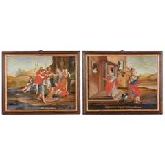 Pair of 18th Century German or Chinese Reverse Glass Paintings