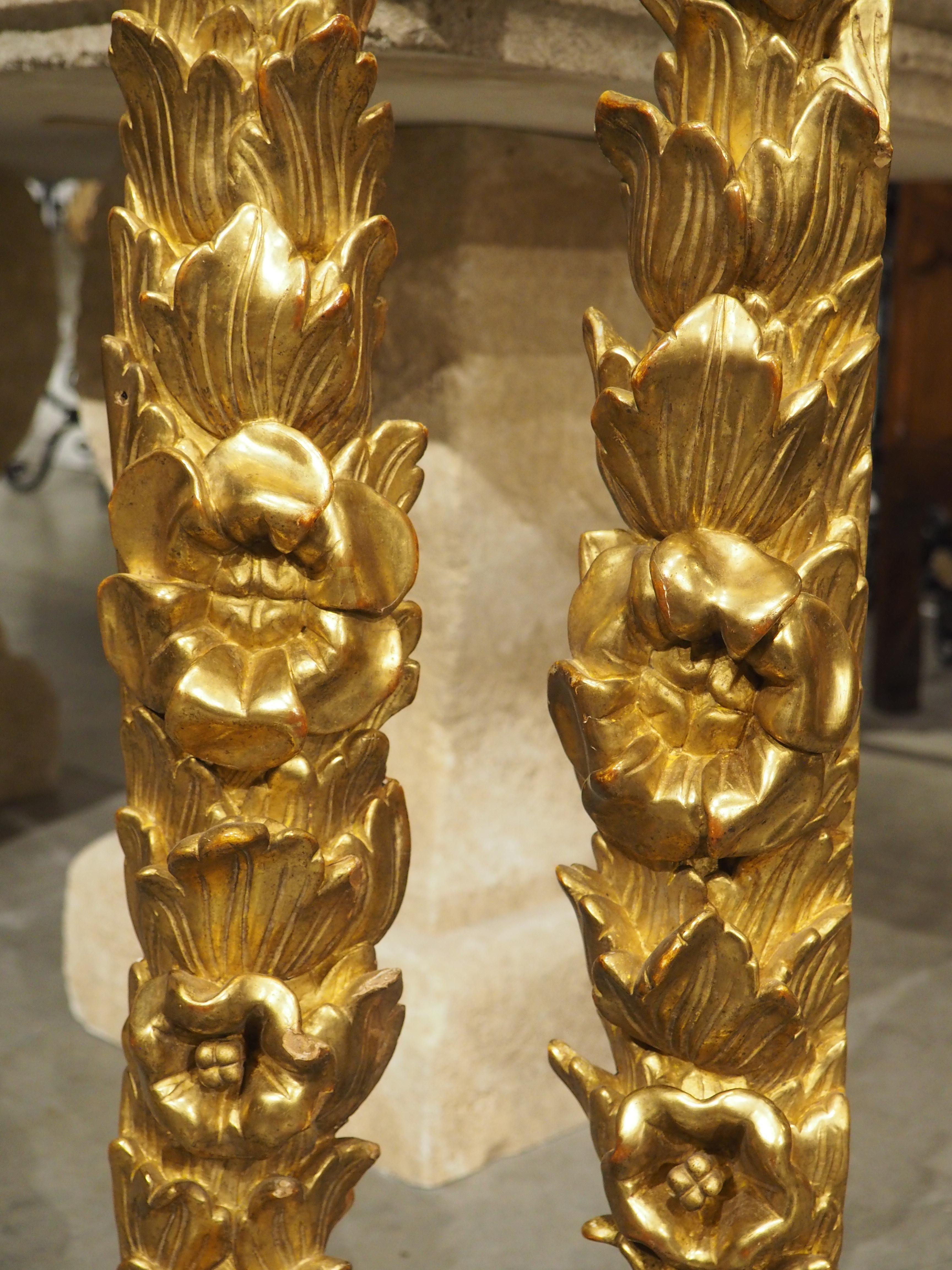 Pair of 18th Century Giltwood Altar Ornaments from Italy (34 inches tall) 3