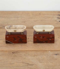 Pair of 18th Century Grand Tour Roman Marble Bath Ornaments