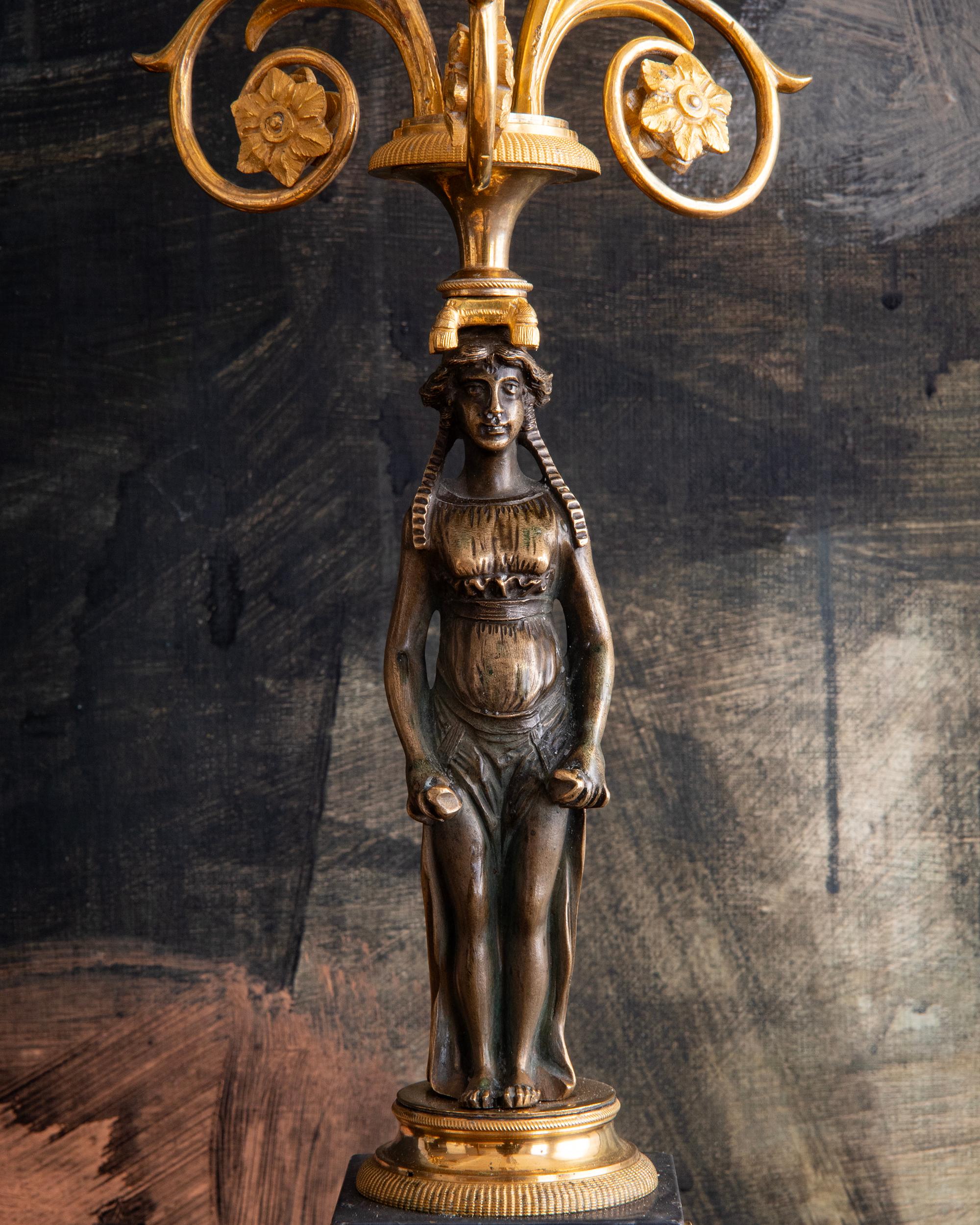 Pair of 18th Century Gustavian Candelabras in vendita 2