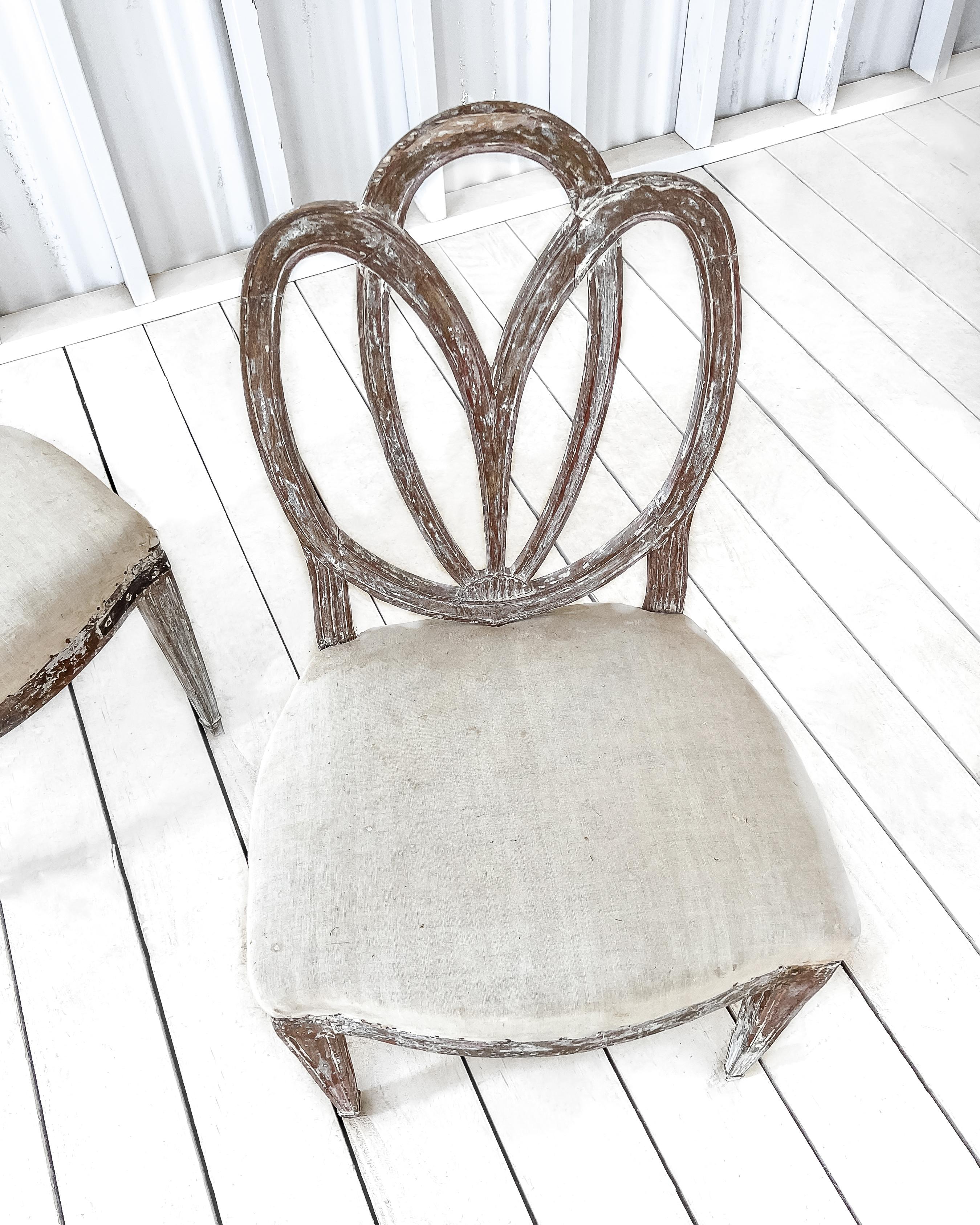 Pair of 18th Century Gustavian Side Chairs In Fair Condition In Mckinney, TX