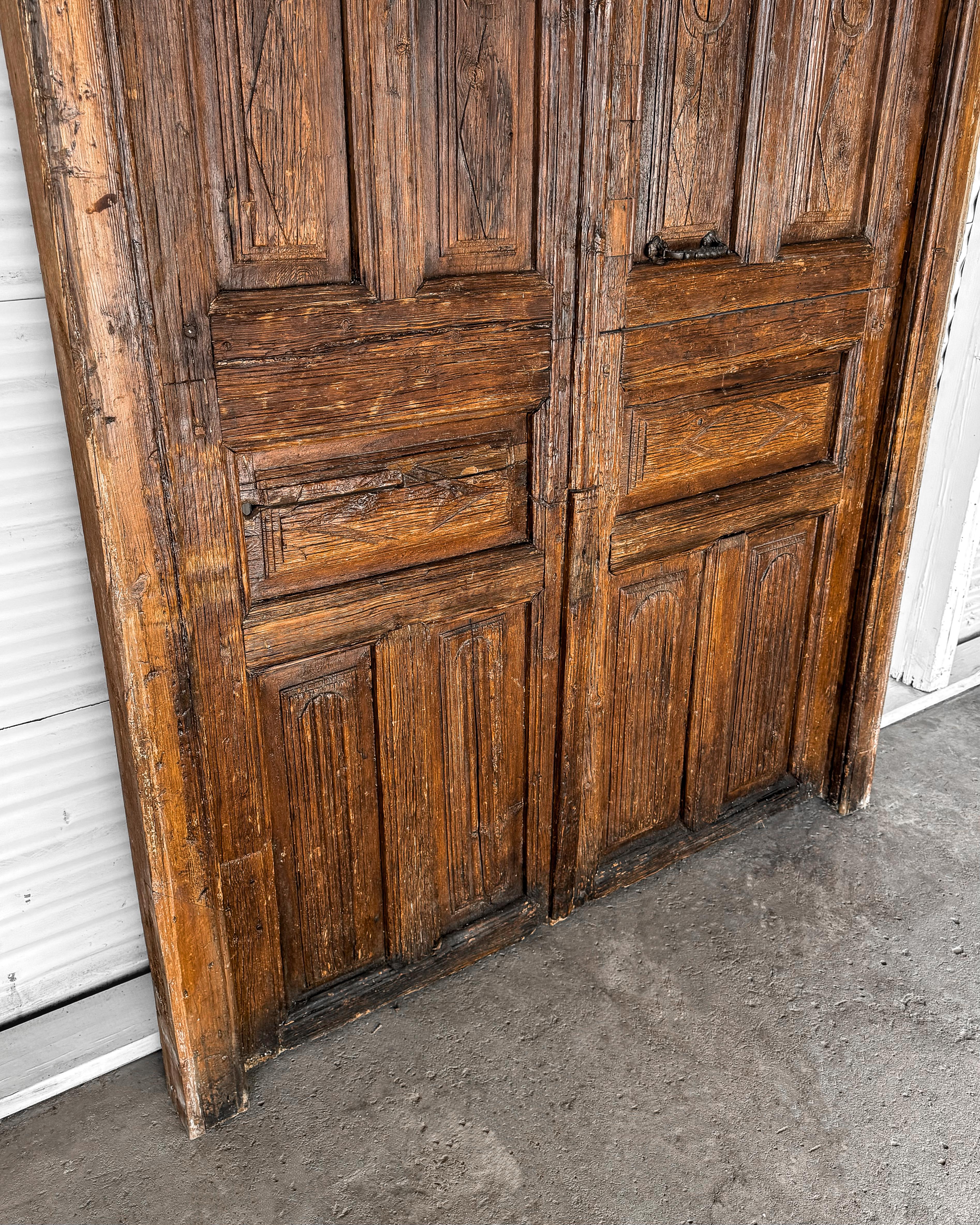 Oak Pair of 18th Century Hacienda Entrance Doors