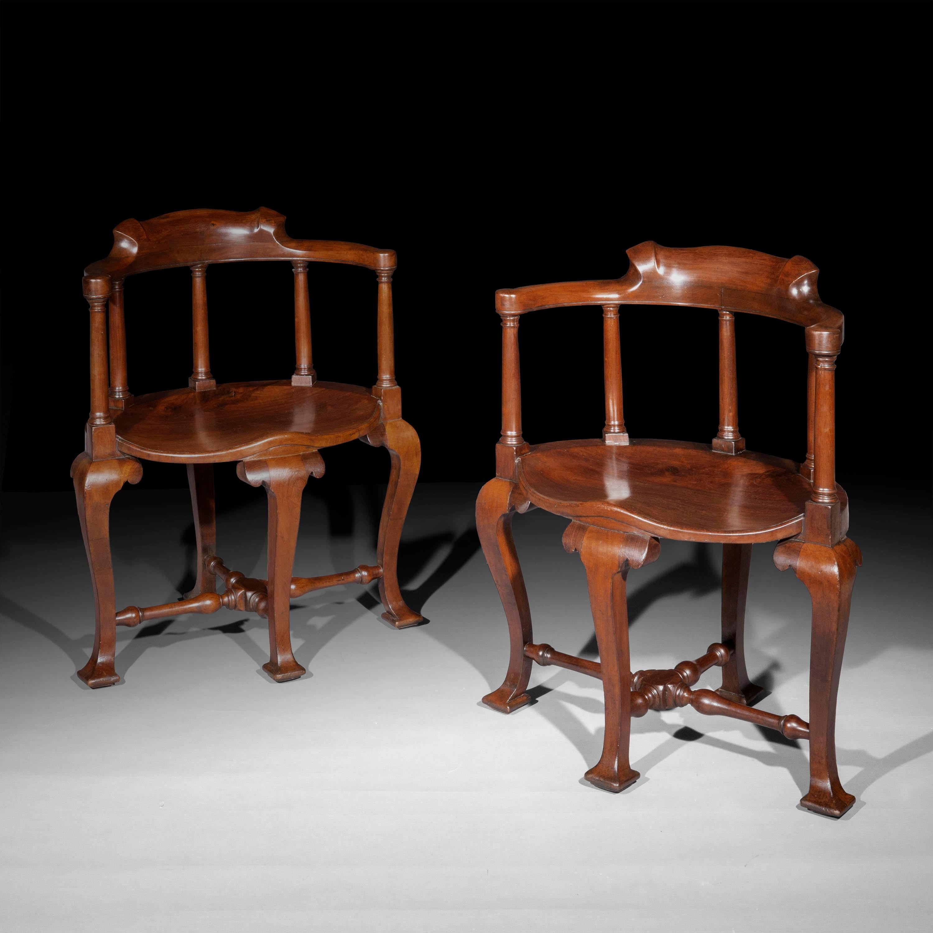 English Pair of 18th Century Hall Armchairs For Sale