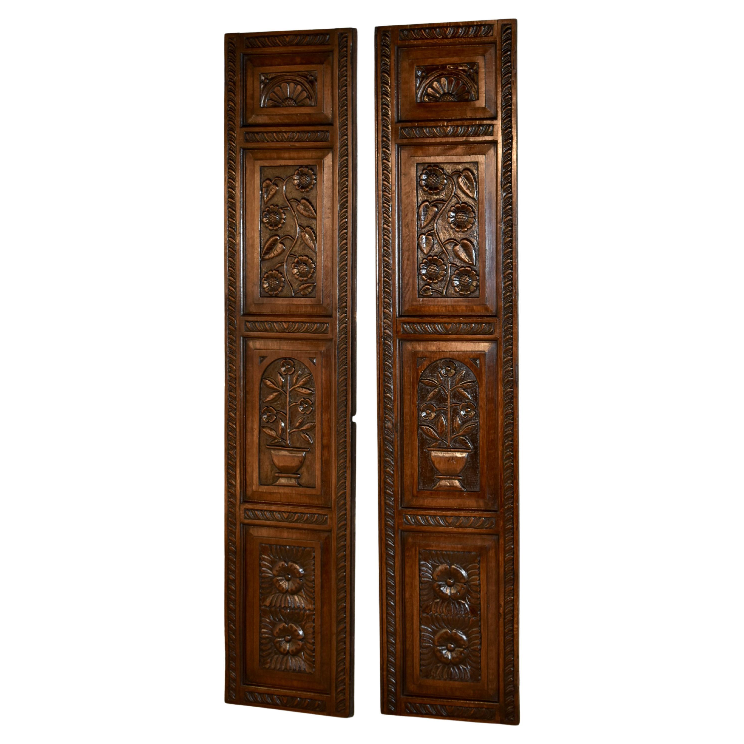 Pair of 18th Century Hand Carved Panels