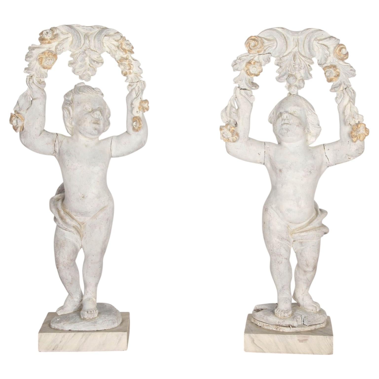 Pair of 18th Century Hand Carved Provençal Figures For Sale